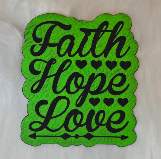 Faith Hope Love Leatherette Patch w/ Richardson 112 Trucker Hat