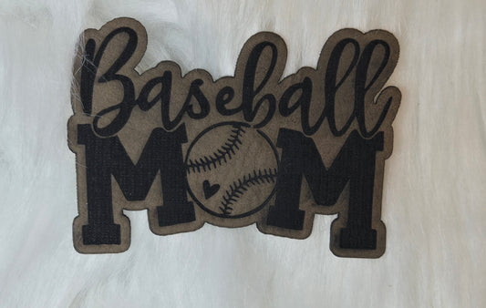 Baseball Mom  Leatherette Patch w/ Richardson 112 Trucker Hat