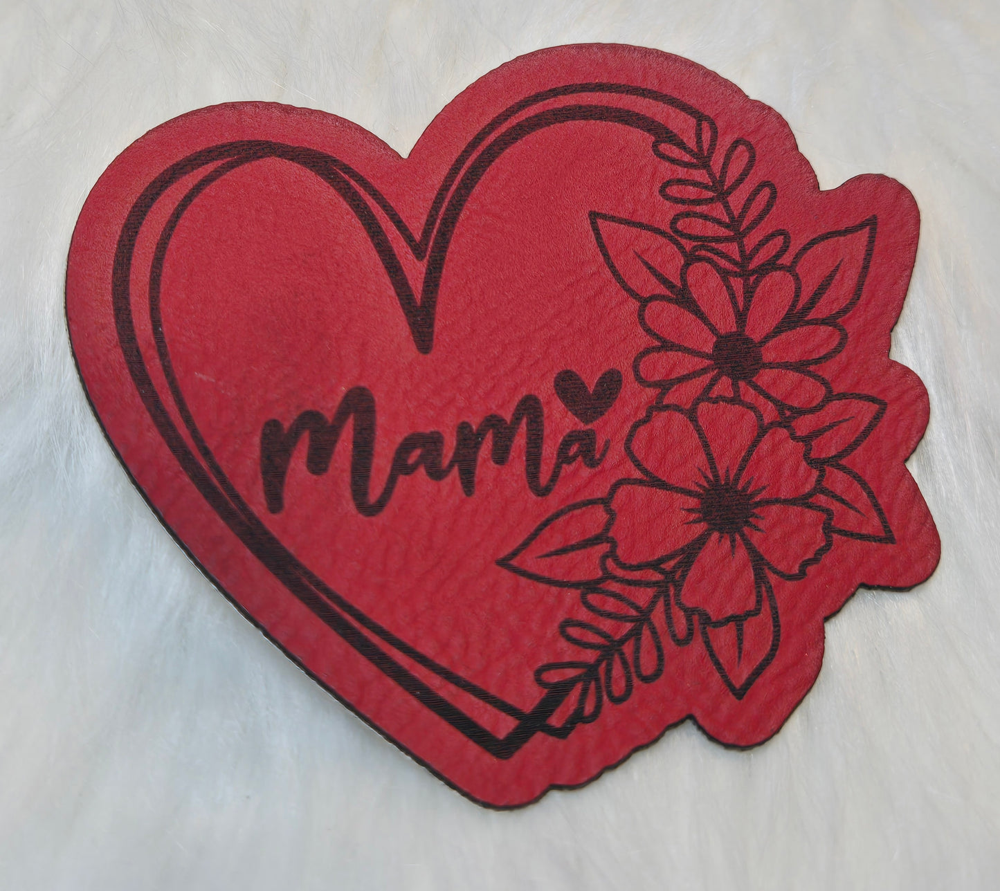 Mama Heart Flowers Leatherette Patch w/ Richardson 112 Trucker Hat