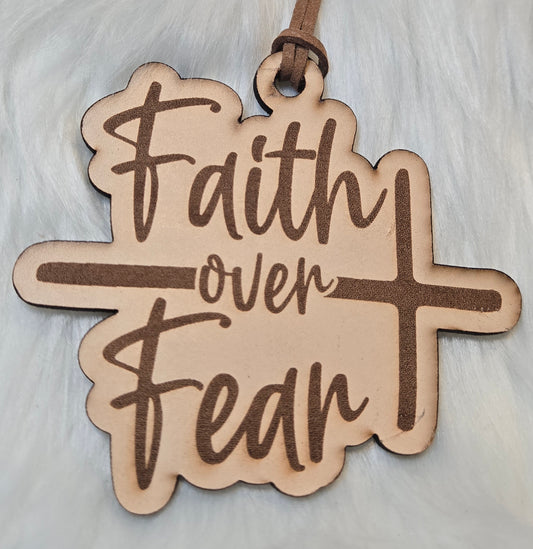 Faith over Fear Leather Freshener