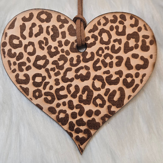 Leopard Heart Leather Freshener