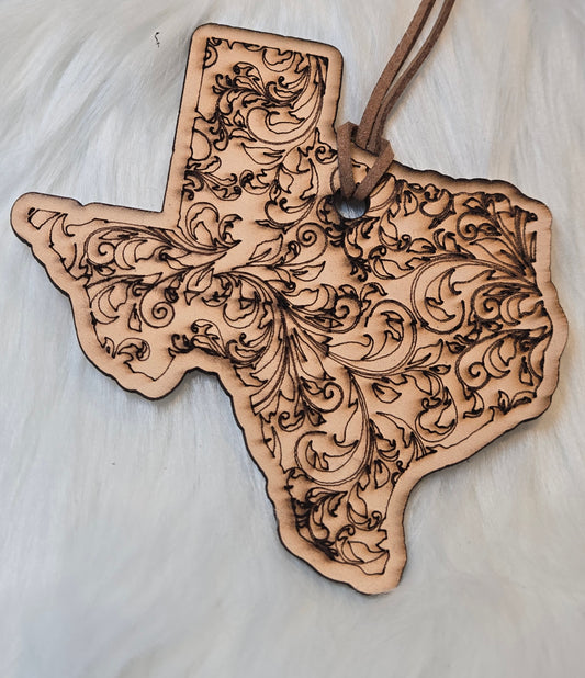 Texas shape with flourish