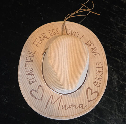 Mama corduroy Engraved Hat