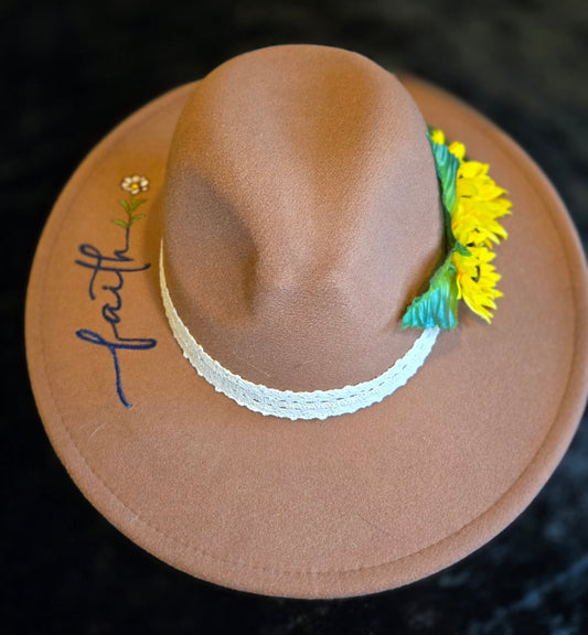 Faith with sunflower Engraved Hat